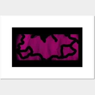 Pink abstract dragon bat Posters and Art